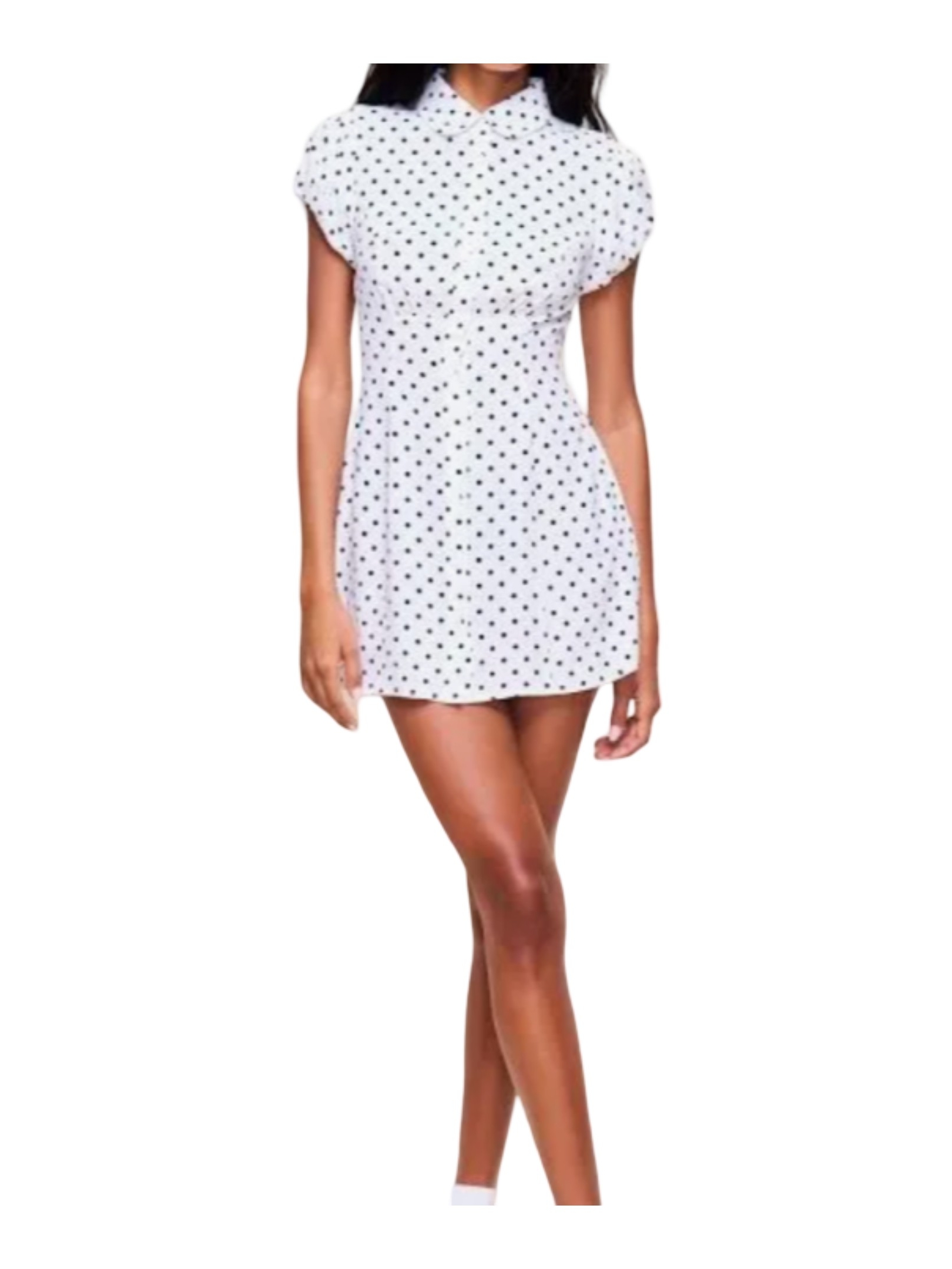 Danielle Guizio Liana Mini Shirt Dress Polka Dots Belt Tie Short Sleeves Small